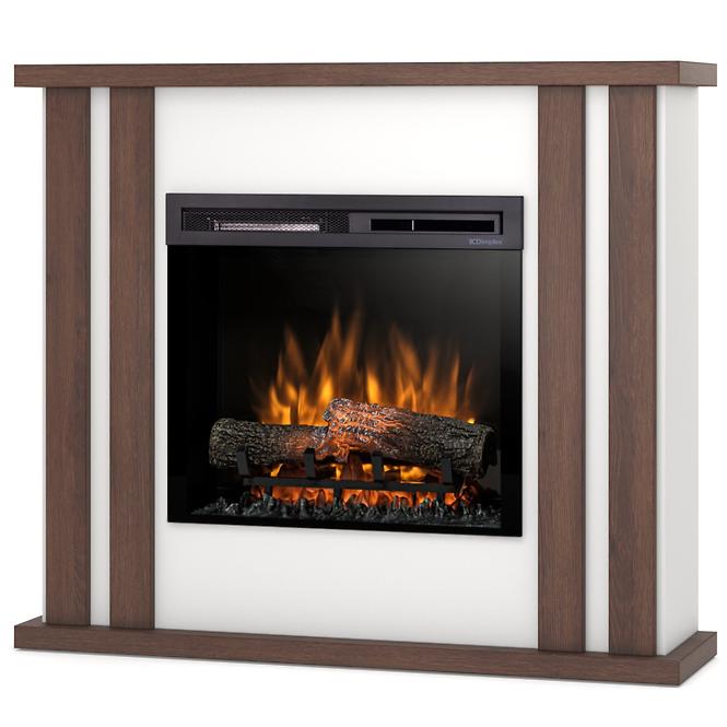 Elektrischer Kamin Kelso 23 weiß/dunkle Eiche