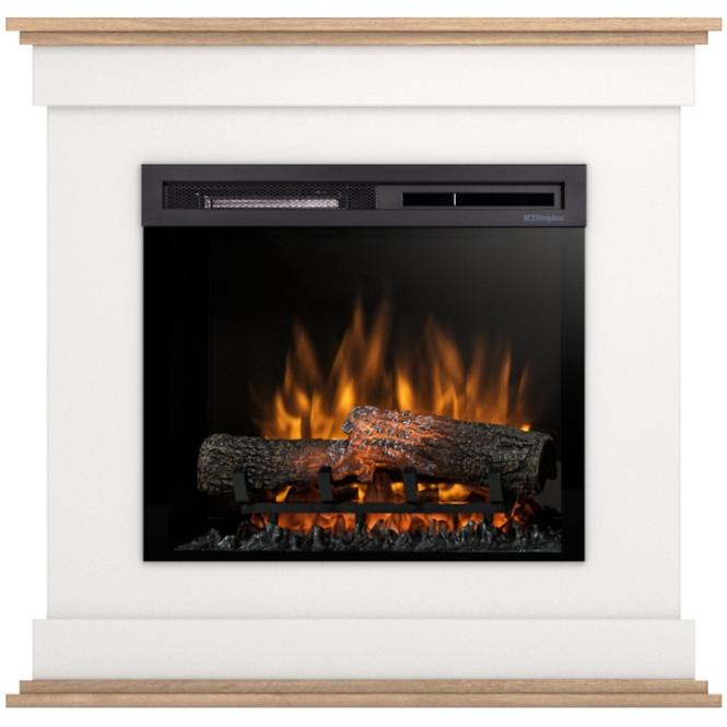 Elektrischer Kamin Lenox 23 weiß/helle Eiche