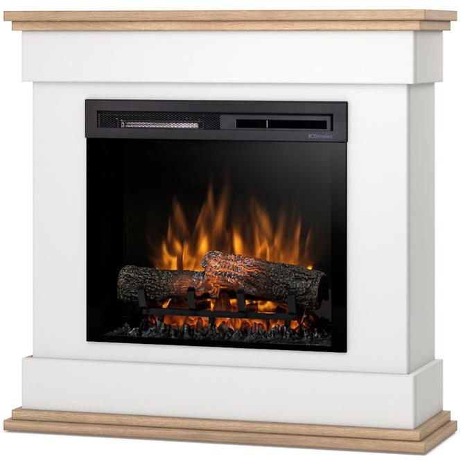 Elektrischer Kamin Lenox 23 weiß/helle Eiche