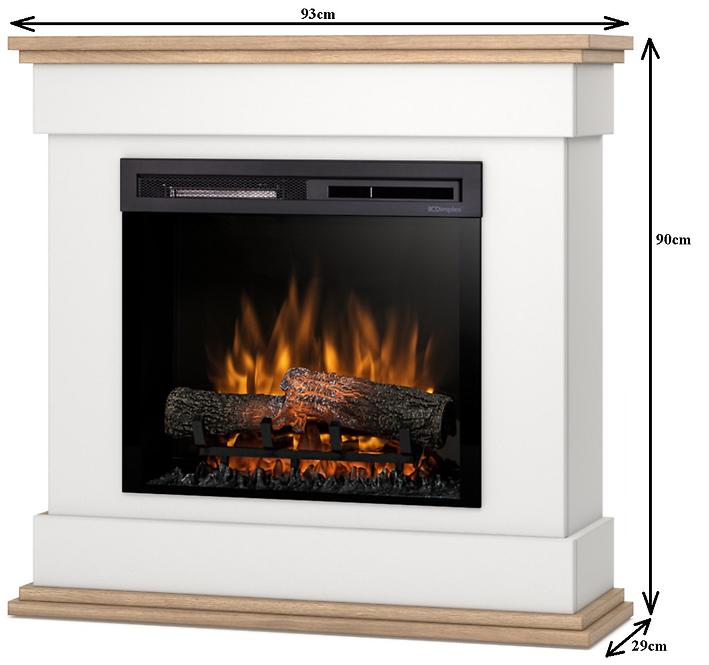 Elektrischer Kamin Lenox 23 weiß/helle Eiche