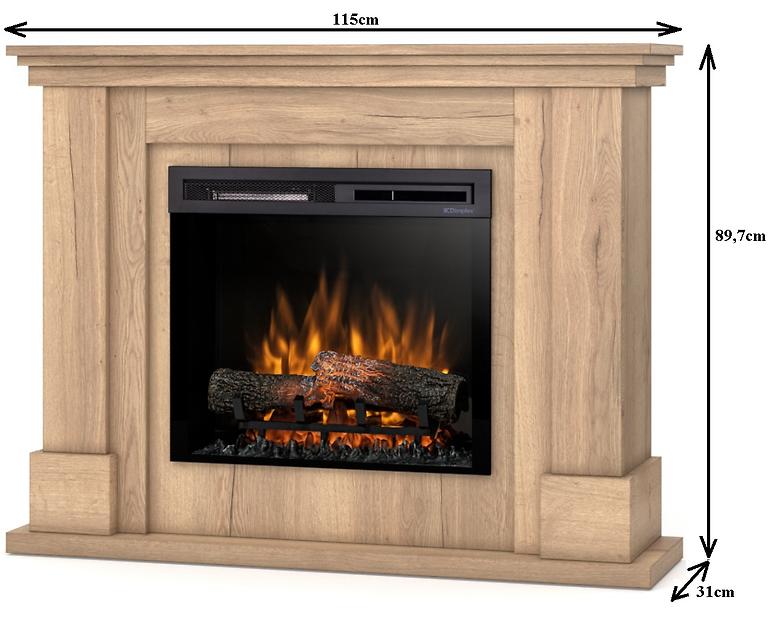Elektrischer Kamin Luena 23 helle Eiche