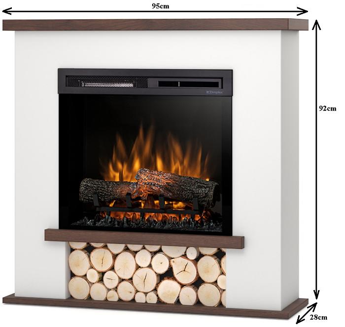 Elektrischer Kamin Tula 23 weiß/dunkle Eiche