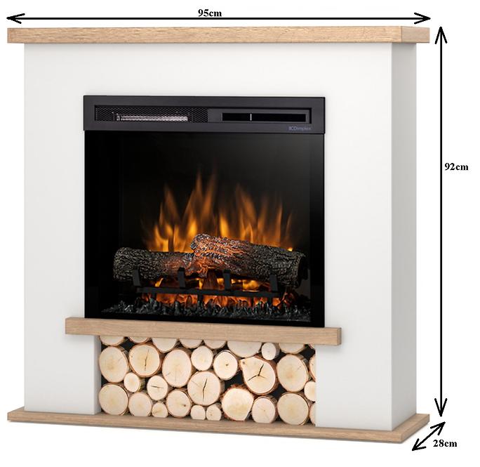 Elektrischer Kamin Tula 23 weiß/helle Eiche