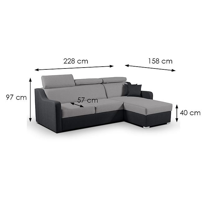Ecksofa MELFI Malmo 96 + Malmo 90