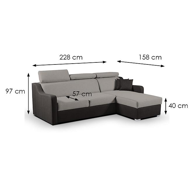 Ecksofa MELFI Malmo 94 + Malmo 16