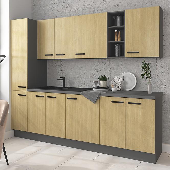 36SE+KUCHYNSKA LINKA SCANDI JEDLE/ANTRACIT 260 BEZ PRAC.DESK