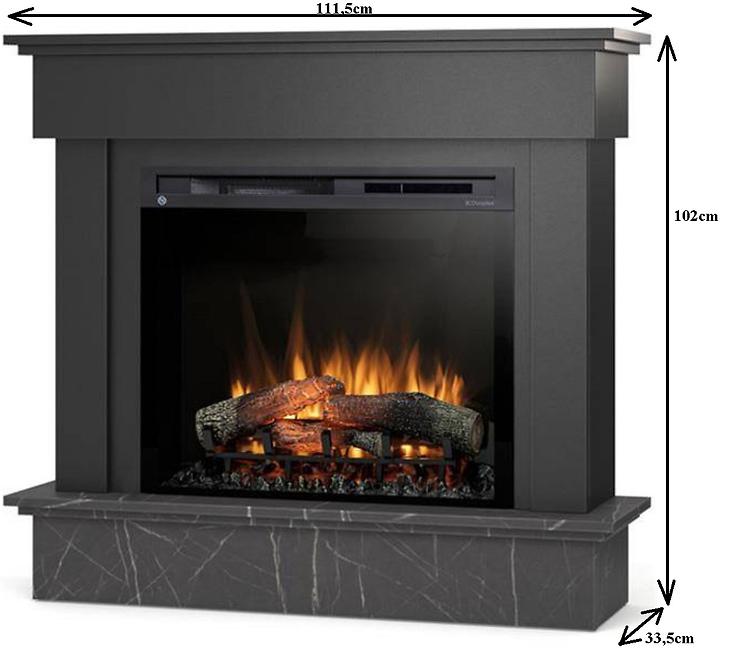Elektrokamin Tormes 28 Schwarz/Schwarzer Marmor