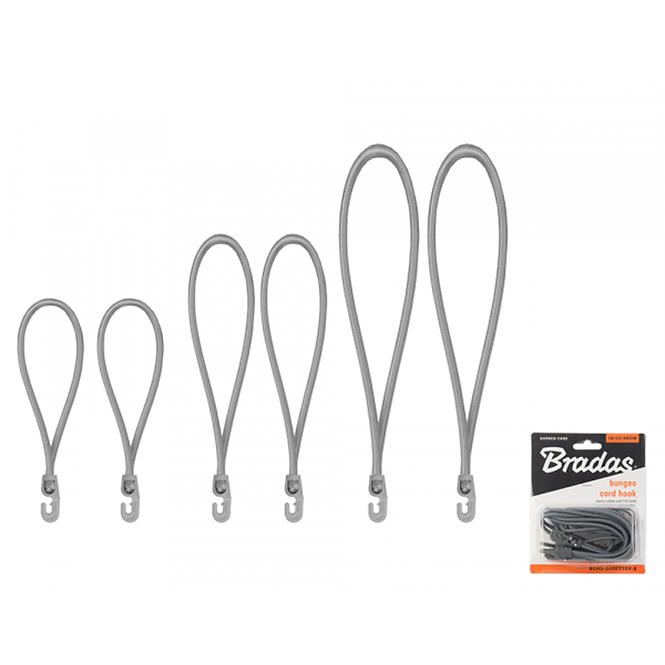 Set Spanngummi mit PVC-Haken Bungee Cord 2x18 cm / 2x25 cm / 2x40 cm