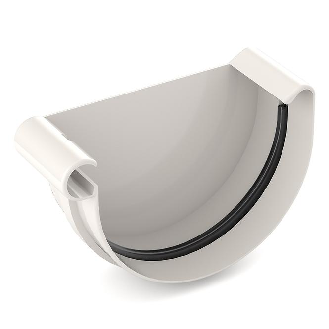 Rinnenendstück links 150 mm Bryza Weiß