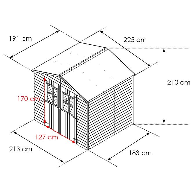 88ID DŮM PRO NÁŘADÍ  225X191X210 CM