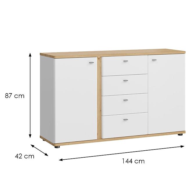 Kommode Avila 2D4S AILK01 weiß/eiche artisan