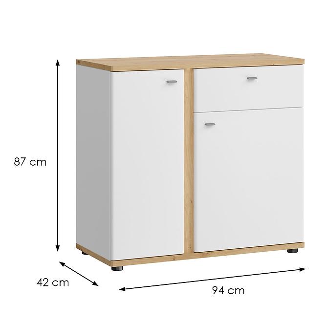 Kommode Avila 2D1S AILK02 weiß/eiche artisan