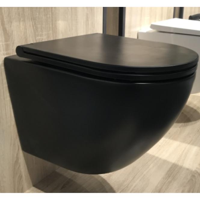 Hängeschüssel Alice II mit WC-Sitz black