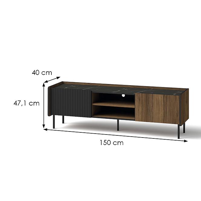 36DB+SYS PRESTIGO TV SKŘÍŇKA P7 2D OŘECH VÁLKA/SAN SEB/BLACK
