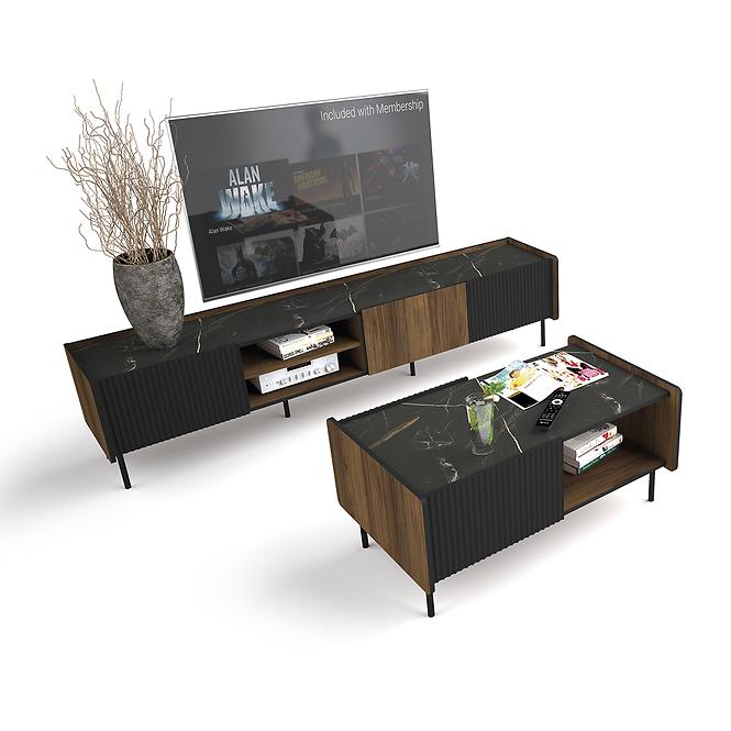 36DB+SYS PRESTIGO TV SKŘÍŇKA P7 2D OŘECH VÁLKA/SAN SEB/BLACK