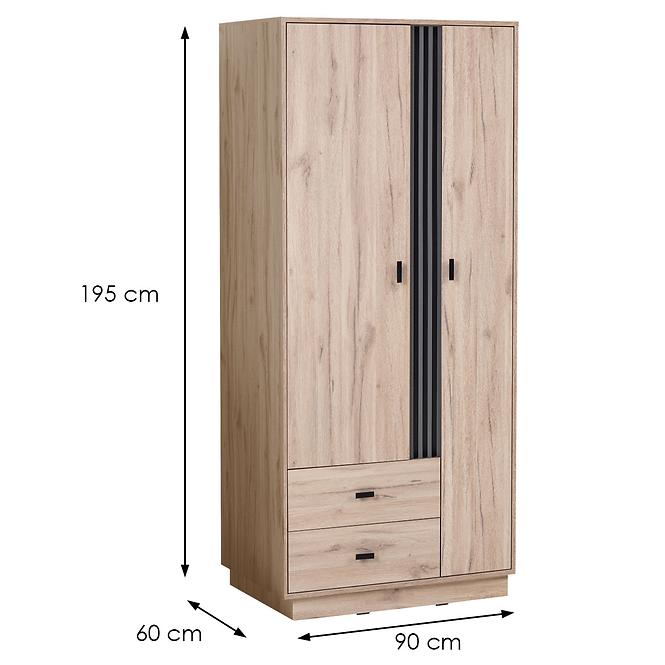 Schrank Allmo AL1 eiche estana helle/anthrazit,2