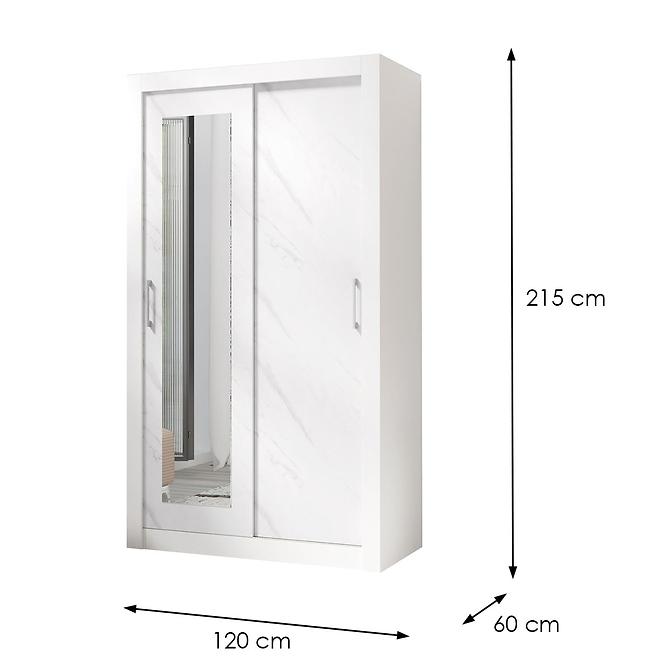 Schrank In box 2 120 weiß lux/marmor bianco