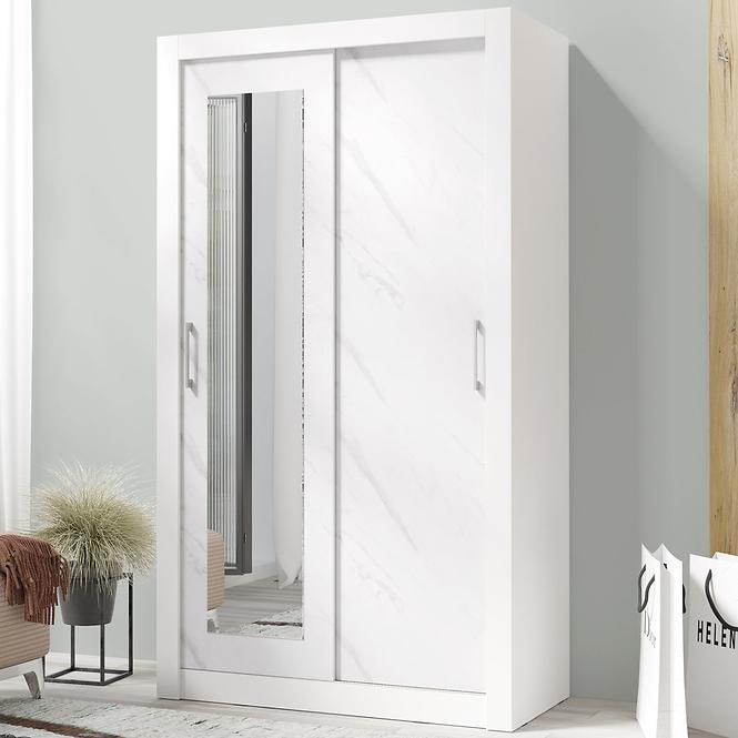 Schrank In box 2 120 weiß lux/marmor bianco