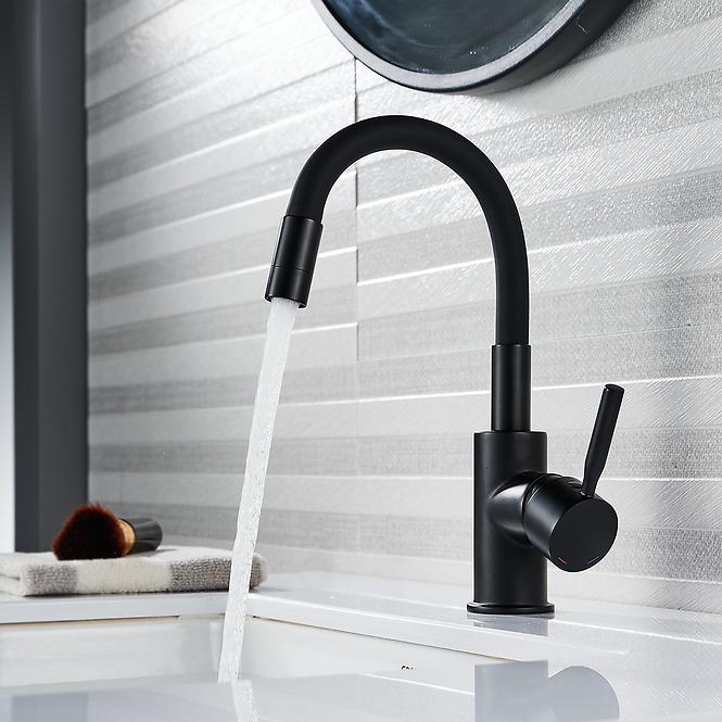 Flexibler Waschtisch- und Waschbeckenhahn Mini black