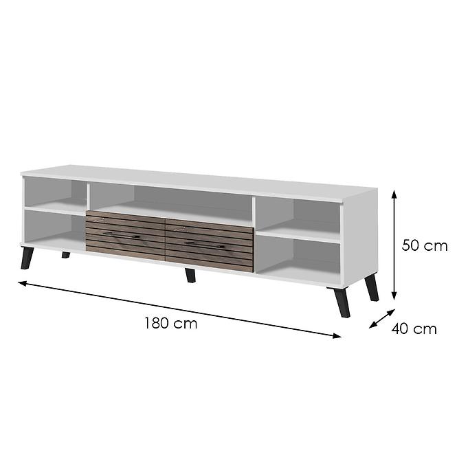 TV tisch Carlo 6 weiß/eiche flagstaff