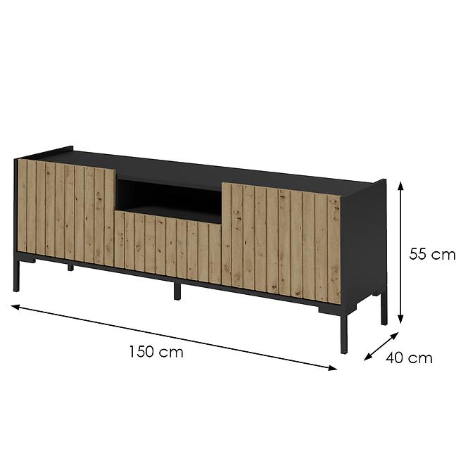 TV tisch Lando 4 schwarz/eiche artisan