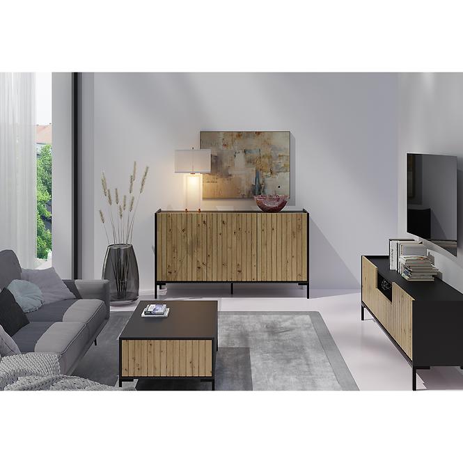 TV tisch Lando 4 schwarz/eiche artisan
