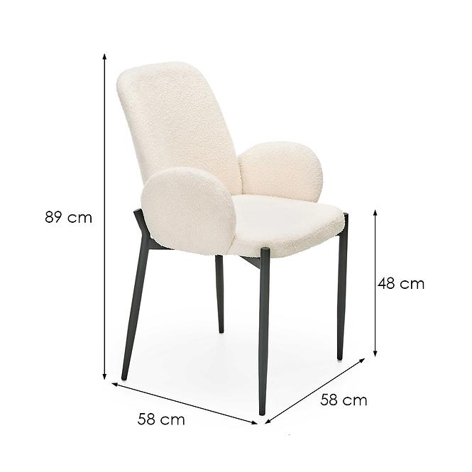 36HG+ŽIDLE K477 TKANINA BOUCLE/KOV BÉŽOVÝ 58X58X89