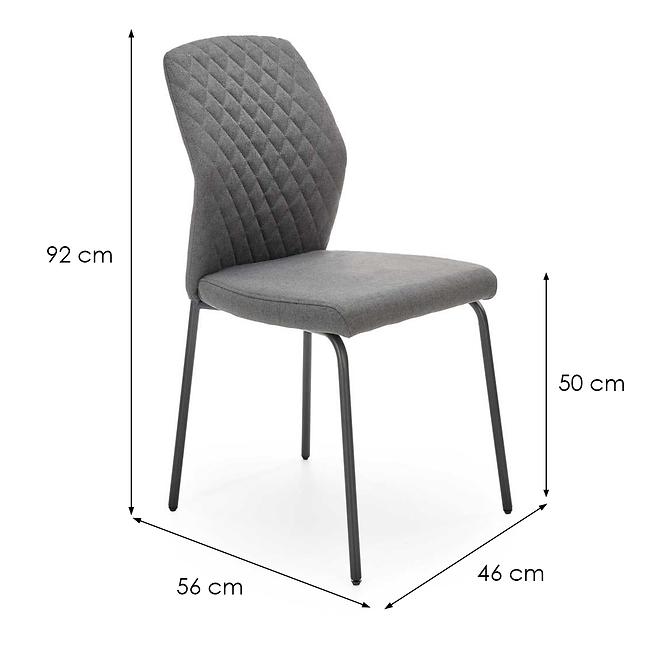 Stuhl K461 Stoff/Metall Grau 46x56x92