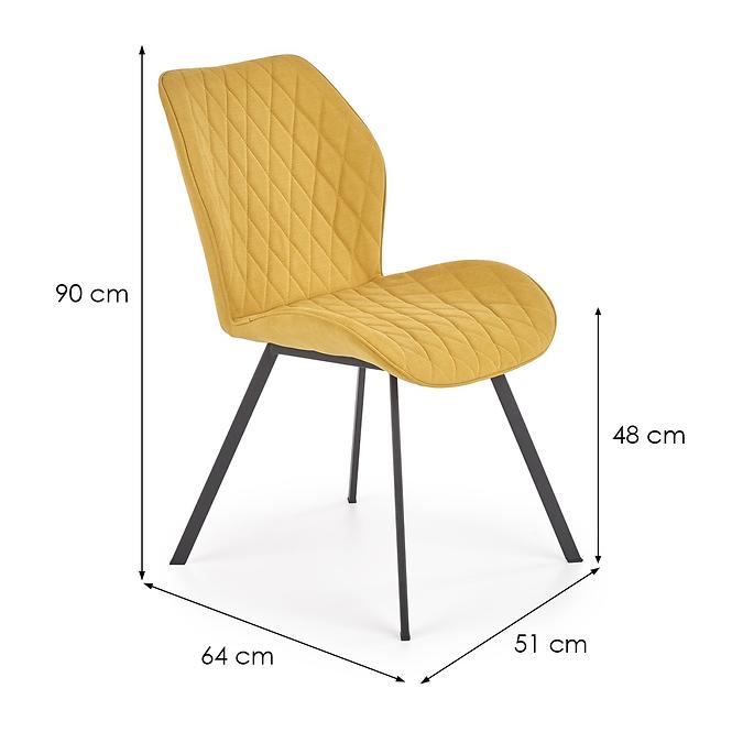 36HG+ŽIDLE K360 TKANINA/KOV ŽLUTÝ 51X64X90
