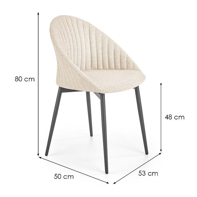 Stuhl K357 Stoff/Metall Beige 53x50x80