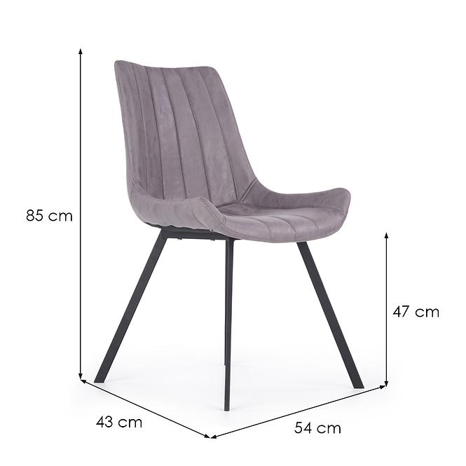 36HG+ŽIDLE K279 EKO KŮŽE/KOV TMAVY ŠEDÝ 54X56X87