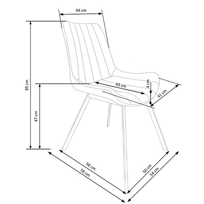 36HG+ŽIDLE K279 EKO KŮŽE/KOV TMAVY ŠEDÝ 54X56X87