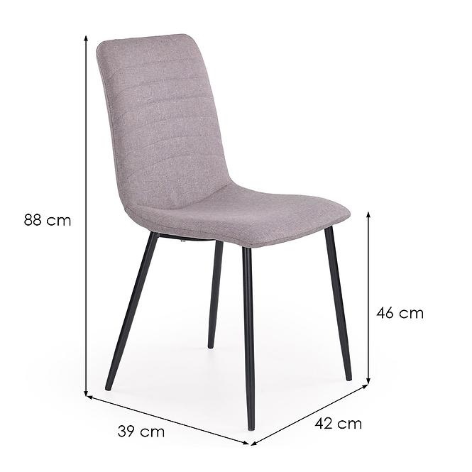 Stuhl K251 Stoff/Metall Grau 44x55x88