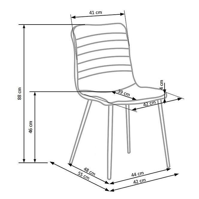 Stuhl K251 Stoff/Metall Grau 44x55x88