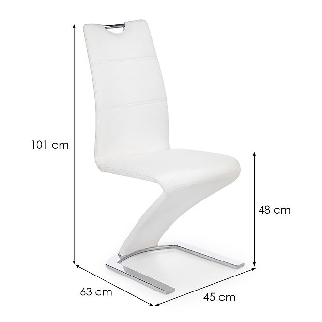 36HG+ŽIDLE K188 KOV/EKO KŮŽE BÍLÝ 46X63X101