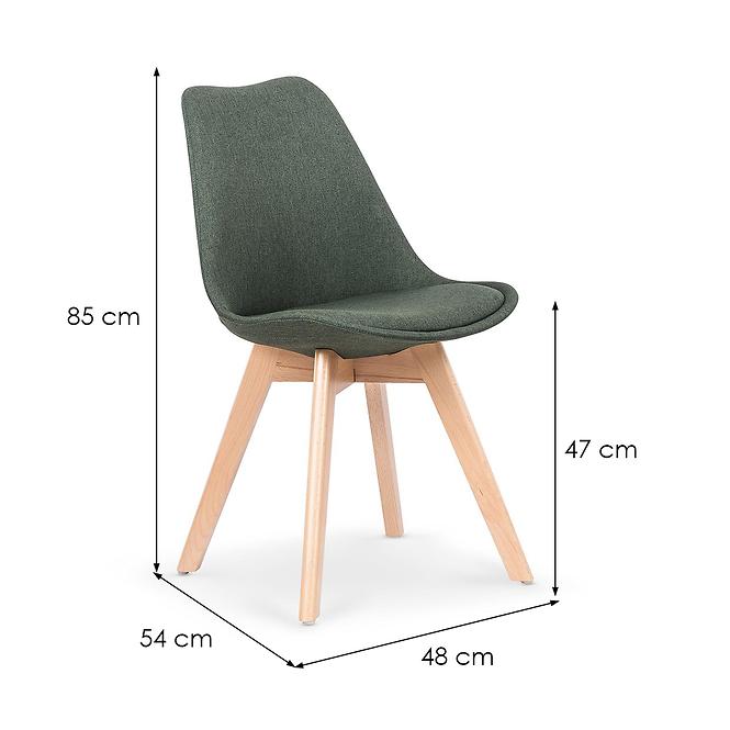 Stuhl K303 Stoff/Holz Dunkel Grün 48x54x83