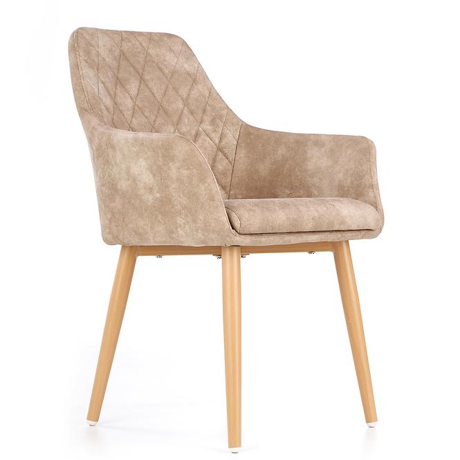 36HG+ŽIDLE K287 EKO KŮŽE/KOV BÉŽOVÝ 58X61X85