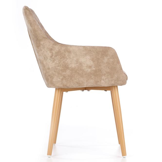 36HG+ŽIDLE K287 EKO KŮŽE/KOV BÉŽOVÝ 58X61X85