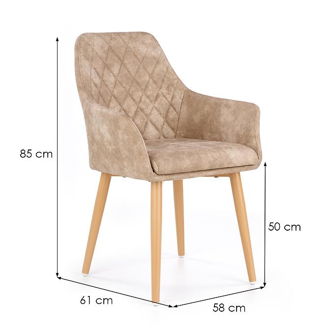 36HG+ŽIDLE K287 EKO KŮŽE/KOV BÉŽOVÝ 58X61X85