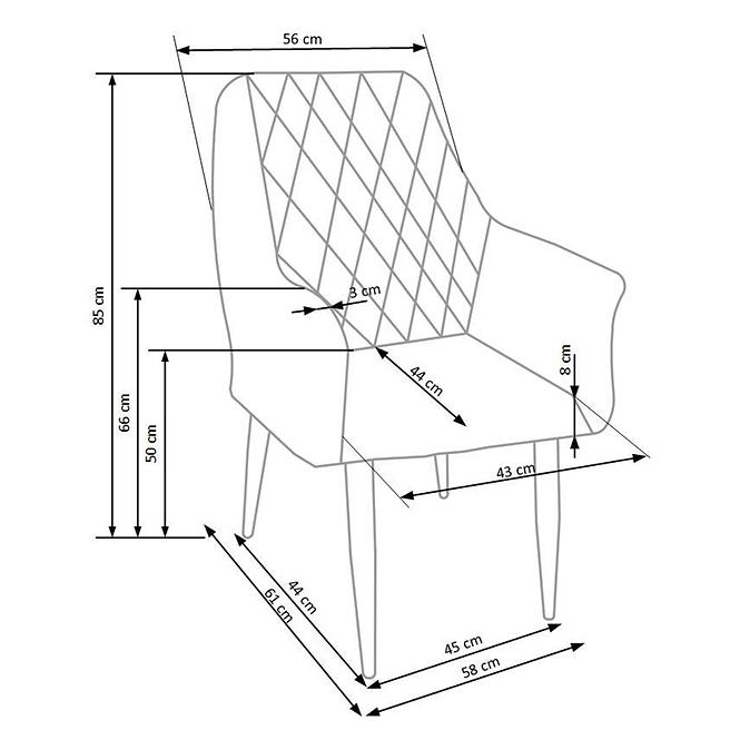 36HG+ŽIDLE K287 EKO KŮŽE/KOV BÉŽOVÝ 58X61X85