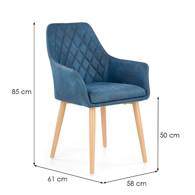 Stuhl K287 Kunstleder/Metall Dunkel Blau 58x61x85