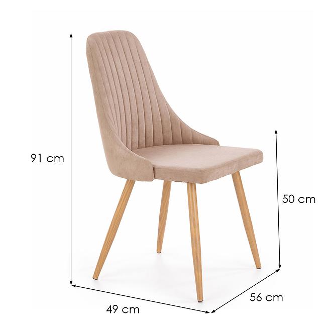 Stuhl K285 Stoff/Metall Beige 56x49x91