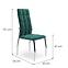 36HG+ŽIDLE K416 VELVET/KOV TMAVY ZELENÝ 43X54X101,2