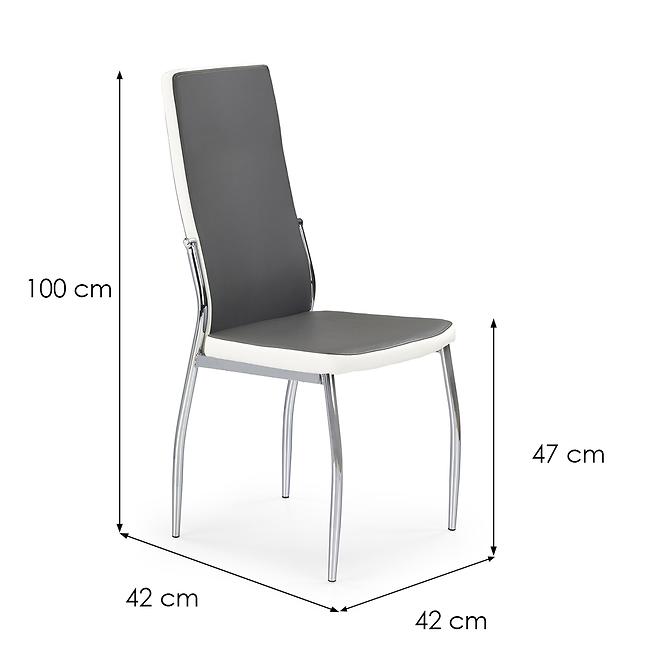 36HG+ŽIDLE K210 KOV/EKO KŮŽE ŠEDÝ-BÍLÝ 43X54X101