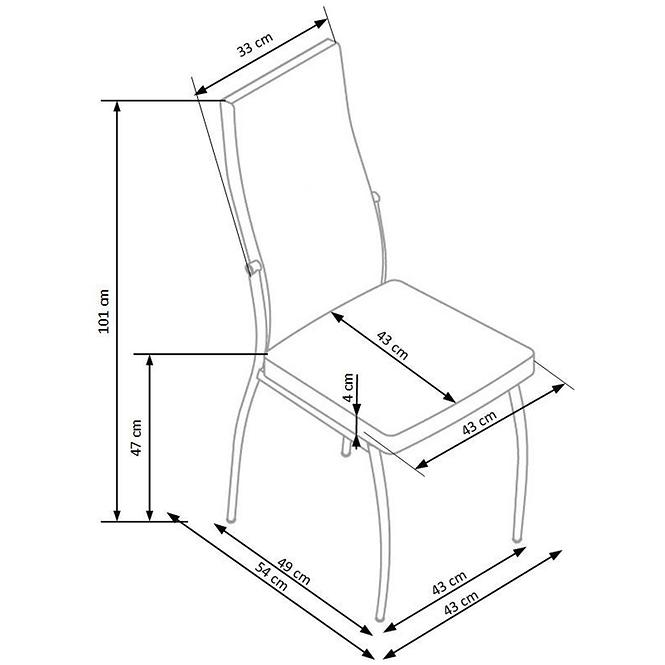 36HG+ŽIDLE K210 KOV/EKO KŮŽE ŠEDÝ-BÍLÝ 43X54X101