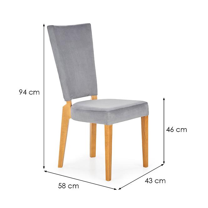 Stuhl Rois Holz/Samt Eiche/Granada 2725 43x58x94