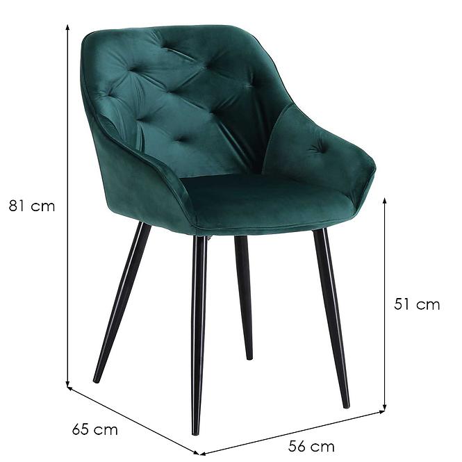 Stuhl K487 Samt/Metall Dunkel Grün 56x65x81