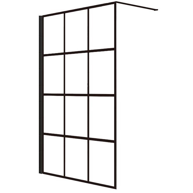 Duschwand WALK-IN Metro 100x195 schwarz