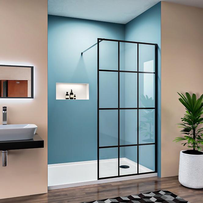 Duschwand WALK-IN Metro 100x195 schwarz
