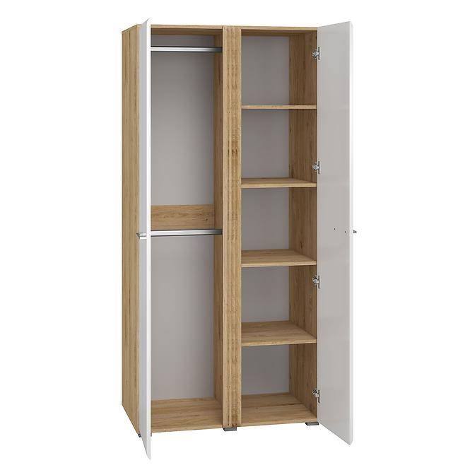 Schrank Adagio 01 eiche castello/weiß glänzend
